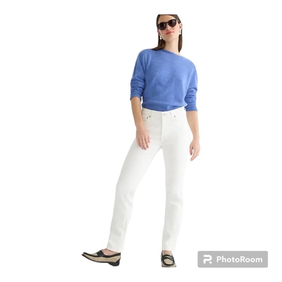 J.Crew 9” Vintage Slim-Straight Mid-Rise White Demin Jeans Size 29 - Picture 1 of 15